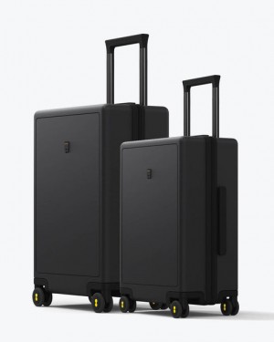 Luggage Level 8 Luminous Textured 2 Piece Set Luggage Set Black | PVGXFKT-86